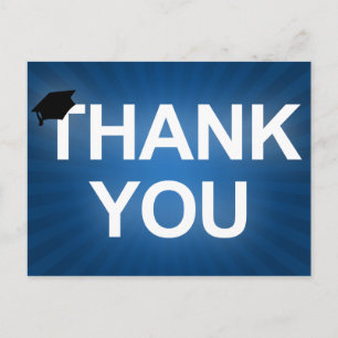 graduation cap : bold thank you postcard