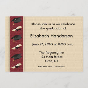 Graduation Cap Border Invitation