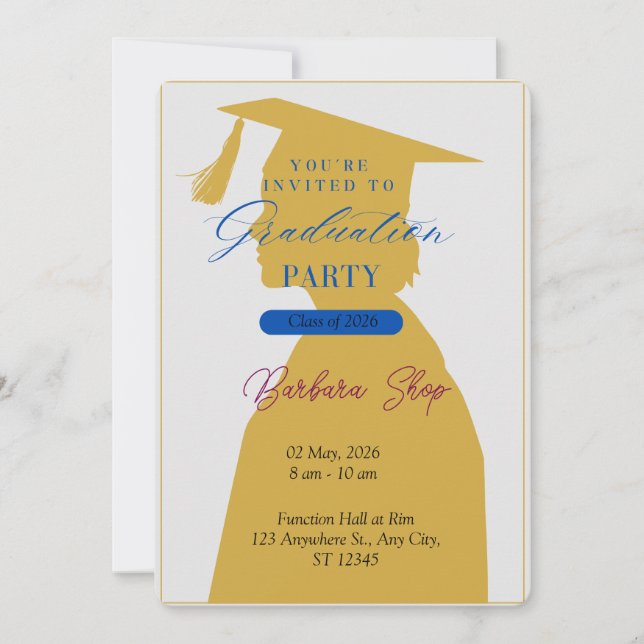 Graduation Cap Celebration – Custom Party Design Invitation (Front)