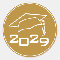 Graduation Cap Class Year Gold