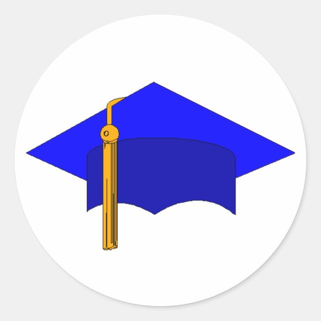 Graduation Cap Classic Round Sticker (Front)