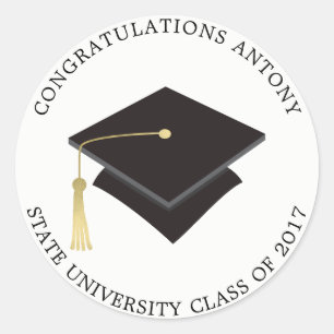 Graduation Cap Classic Round Sticker