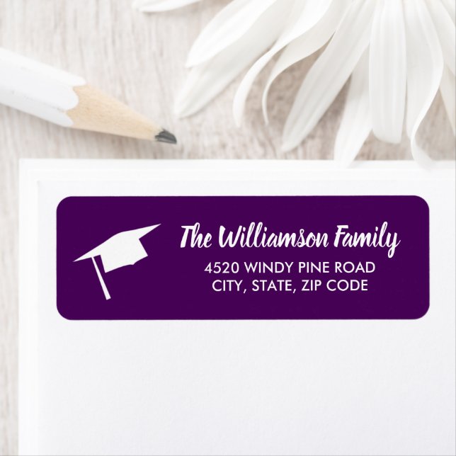 Graduation Cap Custom Colour Return Address (Insitu)