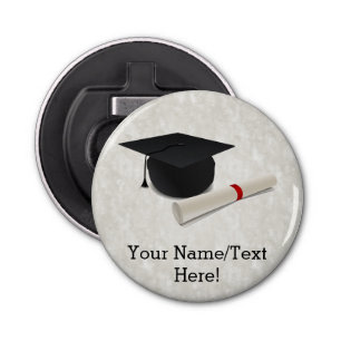 Graduation Cap Diploma Customizable Bottle Opener