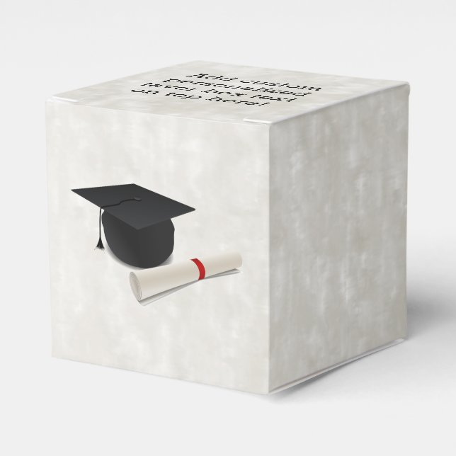 Graduation Cap Diploma Customizable Favor Box (Front Side)