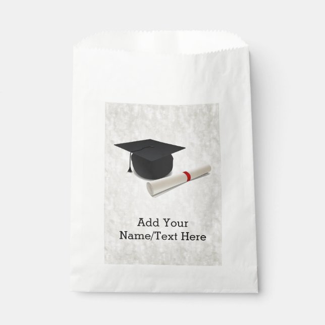 Graduation Cap Diploma Customizable Favour Bag (Front)