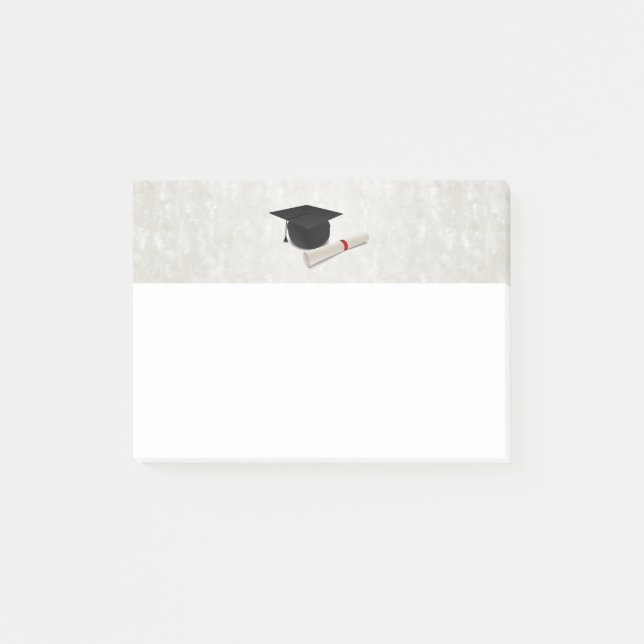Graduation Cap Diploma Customizable Post-it Notes (Front)