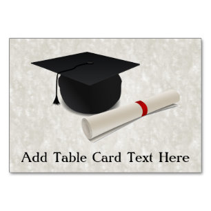 Graduation Cap Diploma Customizable Table Number