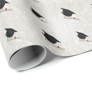 Graduation Cap Diploma Customizable Wrapping Paper