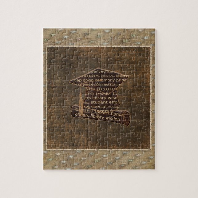 Graduation Cap & Diploma, Graduation Word Design Jigsaw Puzzle (Vertical)