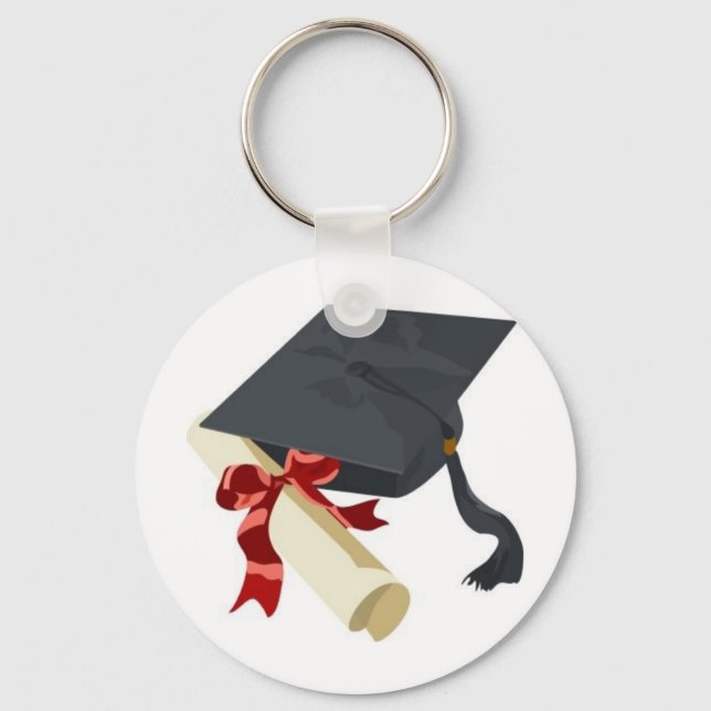 Graduation Cap & Diploma Keychain (Front)