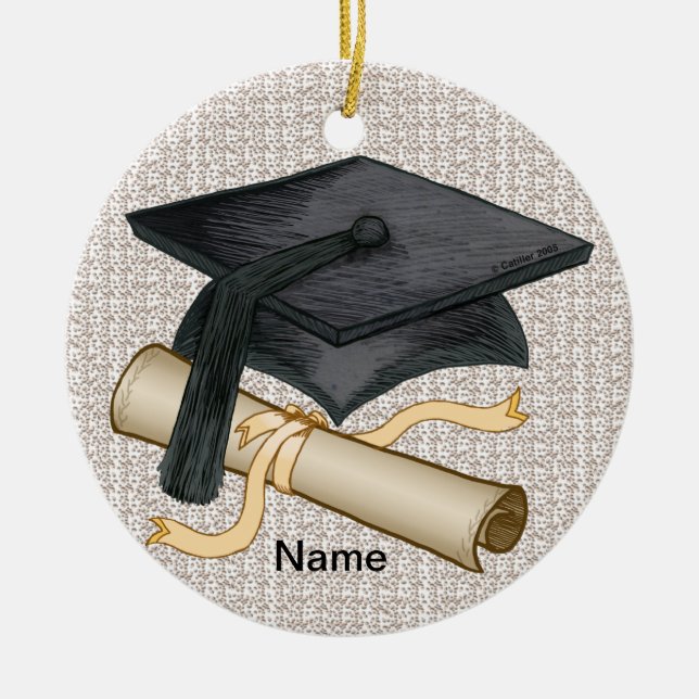 Graduation Cap Diploma Ornament (Front)