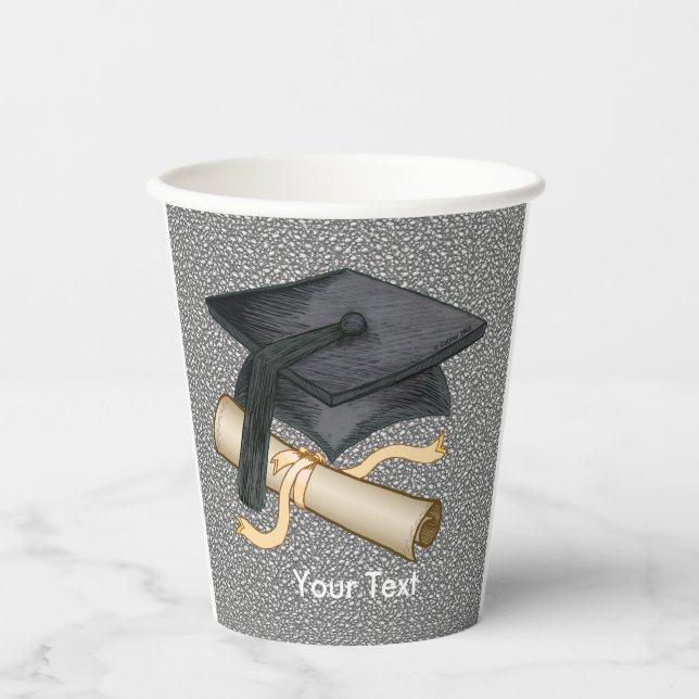 Graduation Cap Diploma Paper Cups (Front)