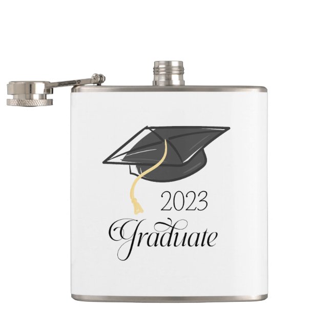 Graduation Cap Graduate Year Graduation Gift  Hip Flask (Opened)