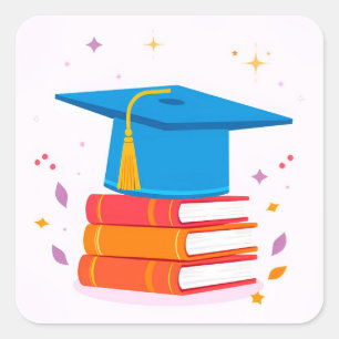 Graduation Cap Graduation Gift, School Success Square Sticker
