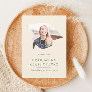 Graduation Cap Green 1 Photo Graduation Announcement