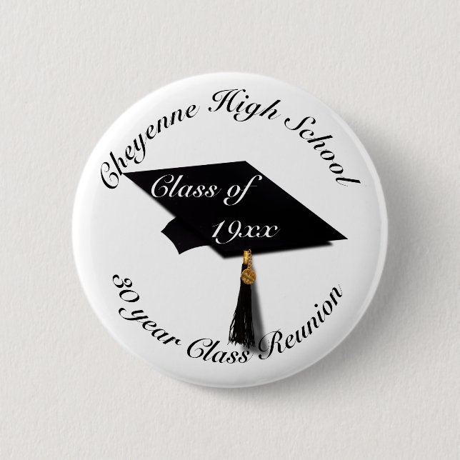 Graduation Cap - High School Reunion 2 Inch Round Button (Front)