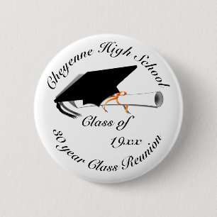 Graduation Cap - High School Reunion 2 Inch Round Button