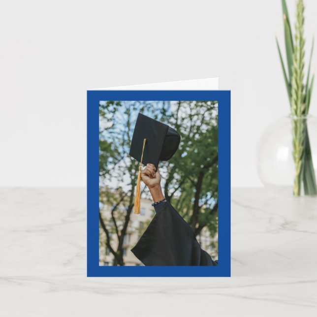 Graduation Cap In Hand Greeting Card (Front)