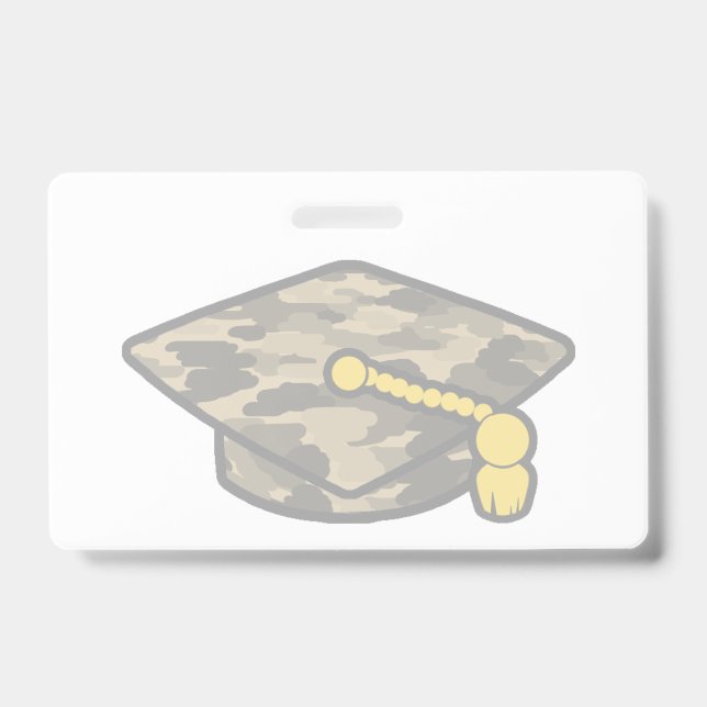 Graduation Cap Khaki Camo Badge (Front)