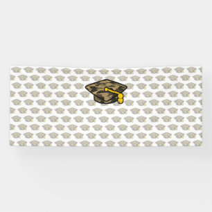 Graduation Cap Khaki Camo Banner