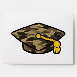 Graduation Cap Khaki Camo Envelope