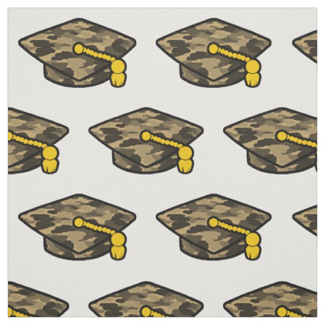 Graduation Cap Khaki Camo Fabric (Swatch)