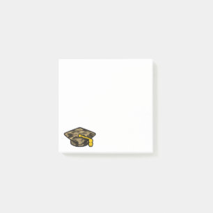 Graduation Cap Khaki Camo Post-it Notes