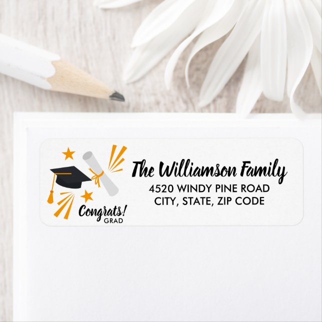 Graduation Cap Mortar Board Diploma Custom Address (Insitu)