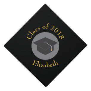 Graduation Cap on Black Class of 20xx Custom