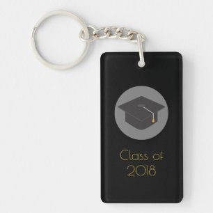Graduation Cap on Black Class of 20xx Keychain