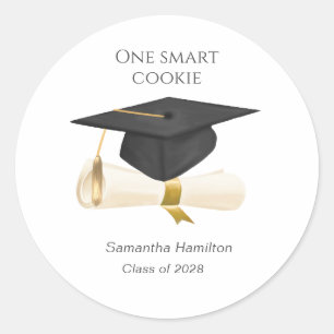 Graduation Cap Personalized Classic Round Sticker