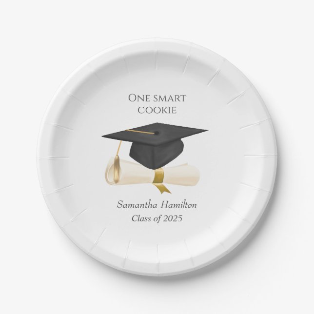 Graduation Cap Personalized Paper Plate (Front)