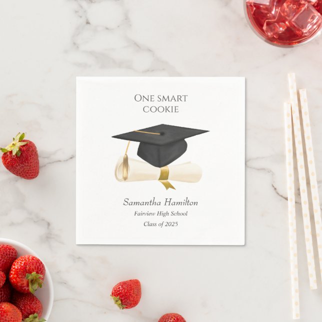  Graduation Cap Personalized Party Napkin (Insitu)