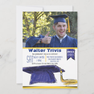 Graduation Cap Photo Invitation
