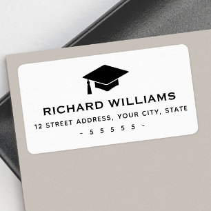 Graduation cap return address label
