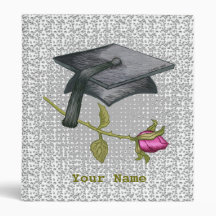 Graduation Cap Rose custom binder
