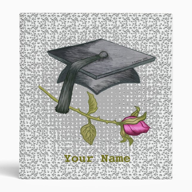 Graduation Cap Rose custom binder (Front)