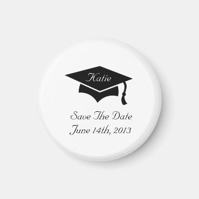 Graduation Cap Save The Date Magnet (Front)