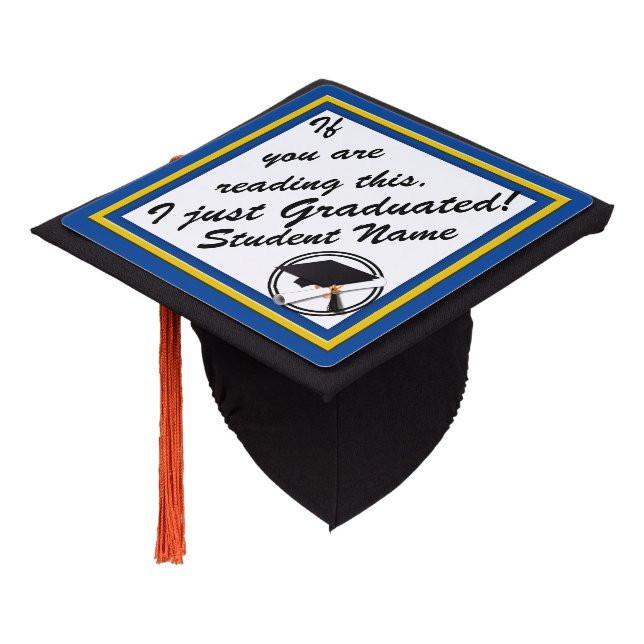 Graduation Cap School Colours (Angled)