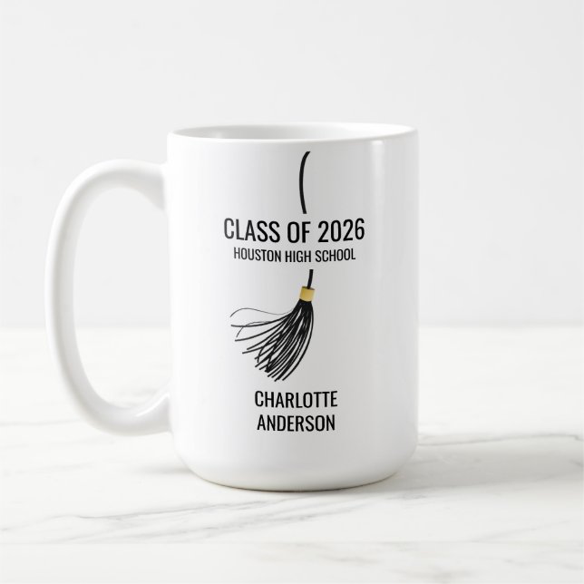 Graduation Cap Tassel Coffee Mug (Left)