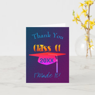 Graduation Cap Tassel I Made It Thank You Card