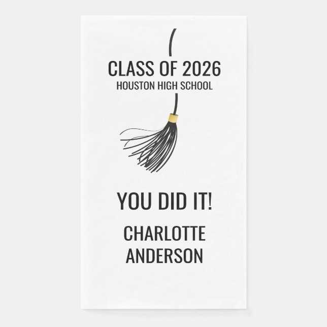 Graduation Cap Tassel Napkin (Front)
