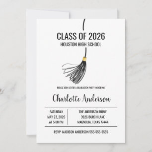 Graduation Cap Tassel Photo Invitation