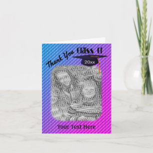 Graduation Cap Tassel Rainbow Thank You Photo Card