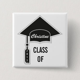 Graduation Cap Template 2 Inch Square Button