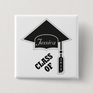 Graduation Cap Template 2 Inch Square Button