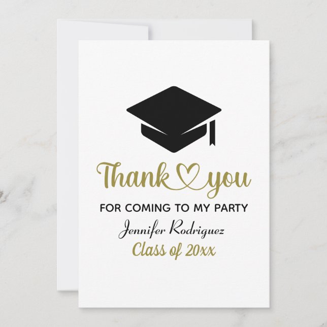 Graduation Cap Thank You For Coming To My Party (Front)
