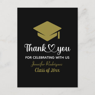 Graduation Cap Thank You Grad Love And Thanks Postcard