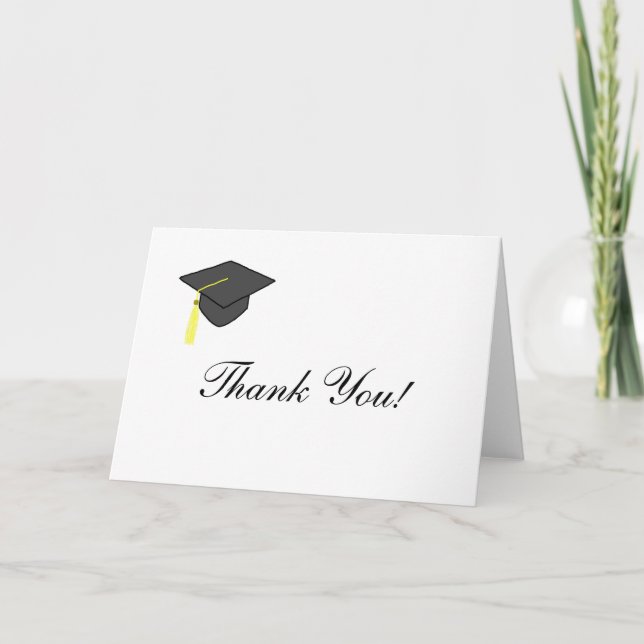 Graduation Cap Thank You Note Card (Front)